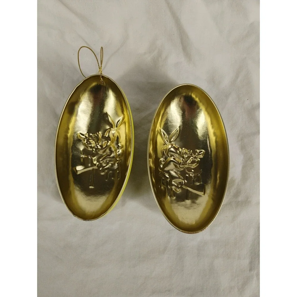 Vintage Russell Stover Looney Tunes Bugs Bunny Donald Duck Egg Tin Ornament 1997